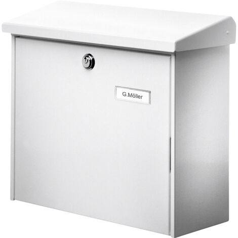 Burg Wächter 4120 COMFORT 913 W Briefkasten Stahlblech Weiß Schlüsselschloss