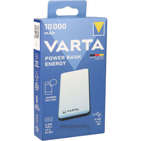 Varta Power Bank Energy 10000 Powerbank 10000 mAh  LiPo USB-C® Weiß/Schwarz