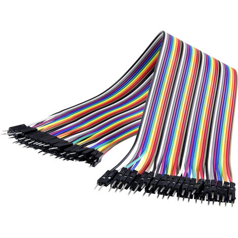 Renkforce JKMM403 Jumper-Kabel Arduino, Banana Pi, Raspberry Pi® [40x Drahtbrücken-Stecker - 40x Dra