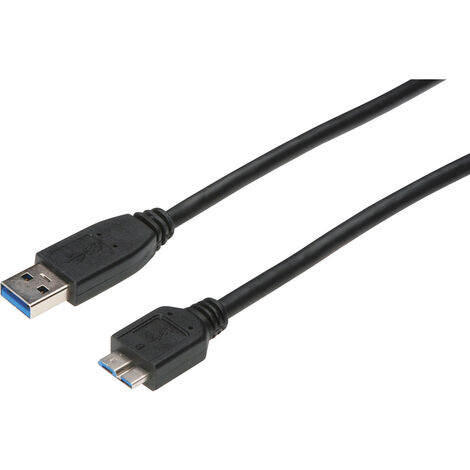 Digitus USB-Kabel  USB 3.2 Gen1 USB-A Stecker, USB-Micro-B 3.0 Stecker 1.00 m Schwarz  AK-300116-010
