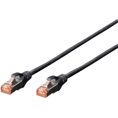 Digitus DK-1644-010/BL RJ45 Patchkabel CAT 6 S/FTP 1.00 m Schwarz Halogenfrei, verdrillte Paare, mit (1/5)