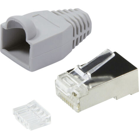 LogiLink MP0021 RJ45-Steckverbinder CAT 6, geschirmt MP0021 Stecker, gerade Pole: 8P8C Grau 100 St (1/5)