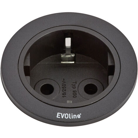EVOline 159280000900 Einbau-Steckdosenleiste 1fach Schwarz  1 St. (1/2)