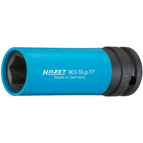 Hazet – Kraft-Steckschlüssel-Einsatz 903SLG17 – 17mm Sechskant – Kunststoffhülse für empfindliche Teile – 1/2" Antrieb – Sonderstahl geschmiedet (1/5)