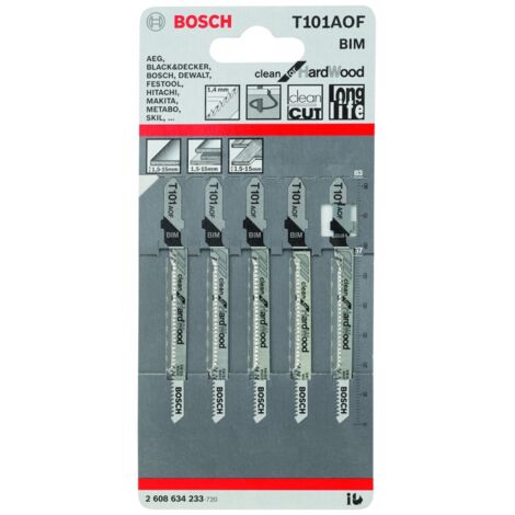 Bosch Stichsägeblatt T 101 AOF VE à 5 Stück Special for Laminate
