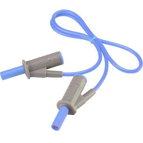 VOLTCRAFT MSB-501 Sicherheits-Messleitung Lamellenstecker 4 mm Lamellenstecker 4 mm 0.50 m Blau 1 St