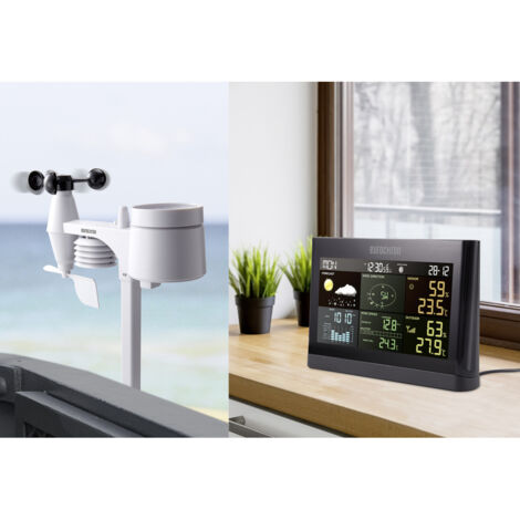 Eurochron EFWS 01002 Funk-Wetterstation – 12-24h Vorhersage Mit Farbdisplay & 5-fach-Sensor