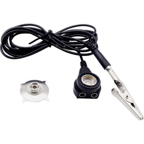 Quadrios ESD-Erdungskabel 1.80 m Druckknopf 10 mm, Stecker, Krokodilklemme