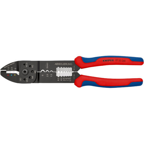 KNIPEX 97 32 240 Crimpzange mit Mehrkomponenten-Hüllen schwarz lackiert 240 mm