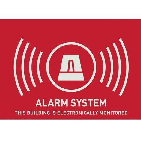 ABUS AU1315 Warnaufkleber Alarmanlage Sprachen Englisch  (B x H) 74 mm x 53 mm