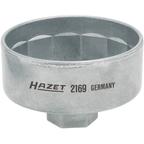 Hazet Ölfilterschlüssel 2169, 3/8 (10 mm) Vierkant hohl, Außen 14-kant Profil, SW 74 mm
