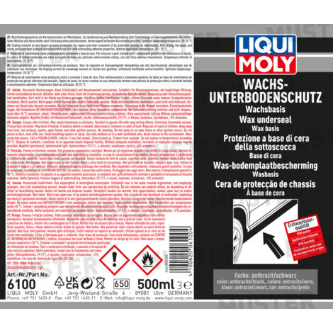 LIQUI MOLY WACHS UNTERBODEN SCHUTZ ANTHRAZIT Schwarz 500ml - Foto 10