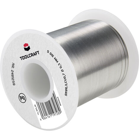 TOOLCRAFT Lötzinn, bleifrei Spule Sn99,3Cu0,7 ROL1 100 g 0.3 mm (1/5)