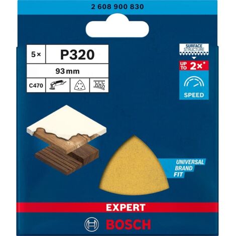 Bosch EXPERT C470 Schleifpapier für Deltaschleifer, 93 mm, G 320, 5 Stück