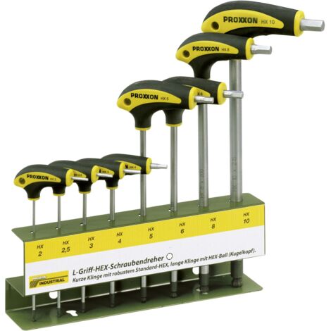 Proxxon 22650 L-Griff Schraubendreher HEX Innensechskant 8tlg, HX 2 -10