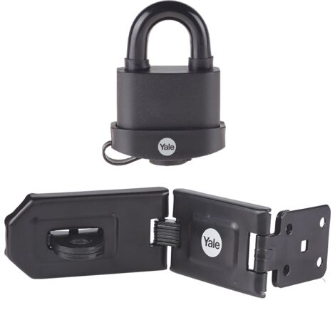 Yale - Y220B/51/118/HSP - Stahl Hasp & Weather Profess Padlock - Outdoor -Gebrauch - sichere GaTEs - sichere Schuppen - 3 Tasten - hoher Schutz (1/5)