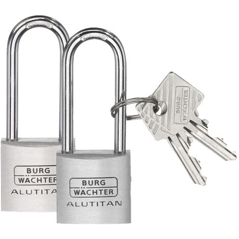 Burg Wächter 36141 Vorhängeschloss 20.90 mm gleichschließend   Aluminium Schlüsselschloss
