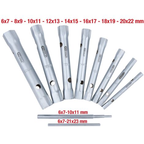 KS Tools Rohrsteckschlüssel-Satz, 10-tlg, 6x7-20x22 mm