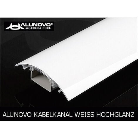 Alunovo Design Kabelkanal 80mm - Weiß Hochglanz Aluminium