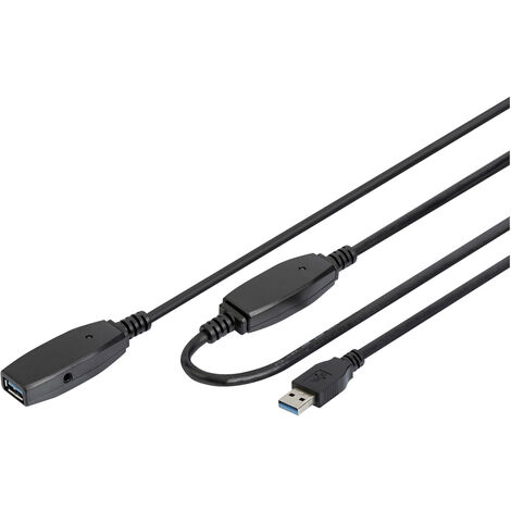 Digitus USB-Kabel USB 3.2 Gen1 (USB 3.0 / USB 3.1 Gen1) USB-A Stecker, USB-A Buchse 15.00 m Schwarz (1/5)