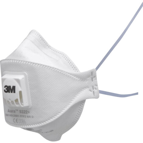 3M Aura™ 9322+ Feinstaubmaske mit Ventil FFP2 D 10 St. EN 149:2001, EN 149:2009 DIN 149:2001, DIN 14