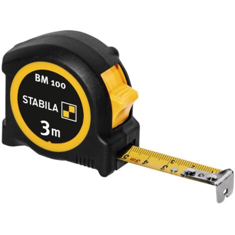 STABILA Taschenbandmaß BM 100, 3 m, metrische Skala