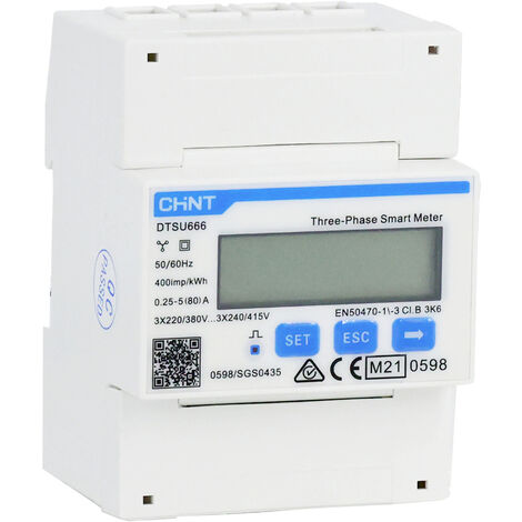 Chint G DTSU666 3×230/400V 5(80)A RS485 4PMID 313280 Drehstromzähler  digital  MID-konform: Ja  1 St
