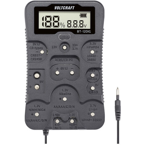 VOLTCRAFT MS228 – Tester Per Batterie Compatto, Per Stilo AAA/AA/C/D, 9V E Batterie A Bottone, Senza Alimentazione