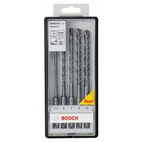 Bosch Accessories  2607019929 Hartmetall Hammerbohrer-Set 5teilig 5.5 mm, 6 mm, 7 mm, 8 mm, 10 mm  S