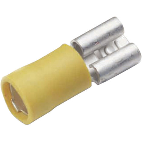 Cimco 180235 Flachsteckhülse Steckbreite: 9.5 mm Steckdicke: 1.2 mm 180 ° Teilisoliert Gelb 1 St.