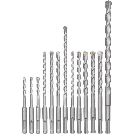kwb  240280 40CR-Stahl Hammerbohrer-Set 12teilig 5 mm, 6 mm, 8 mm, 10 mm, 12 mm, 14 mm  SDS-Plus 1 S
