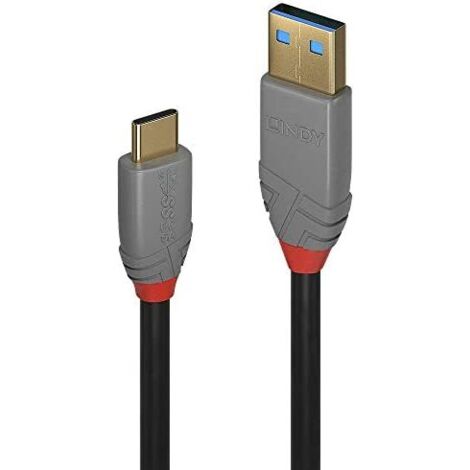LINDY USB-Kabel USB 3.2 Gen2 (USB 3.1 Gen2) USB-C® Stecker, USB-A Stecker 1.00 m Schwarz, Grau 369 (1/2)