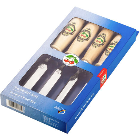 Kirschen 1181000 - Zimmermannsbeitel-Set (Weißbuchenholzgriff, 4-tlg., 10-26 mm)