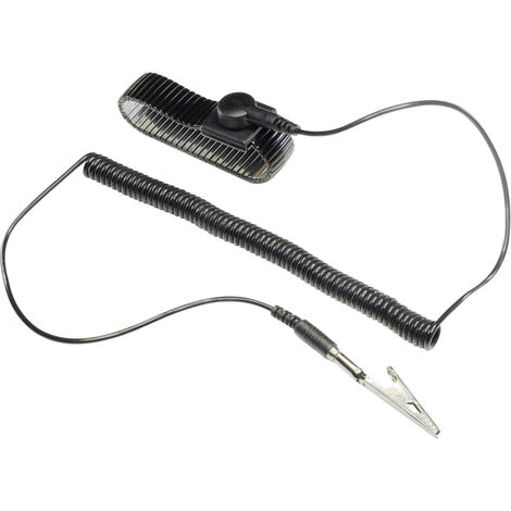 TRU COMPONENTS WristME-SET-10-183-K ESD-Handgelenkband Schwarz inkl. Erdungskabel Druckknopf 10 mm,