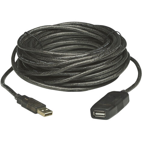 Manhattan USB-Kabel USB 2.0 USB-A Stecker, USB-A Buchse 10.00 m Schwarz 150248 (1/5)