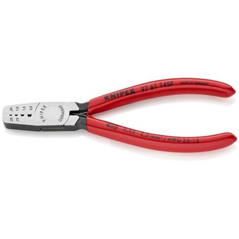 Knipex 97 61 145 F Crimpzange Aderendhülsen 0.25 bis 2.5 mm²