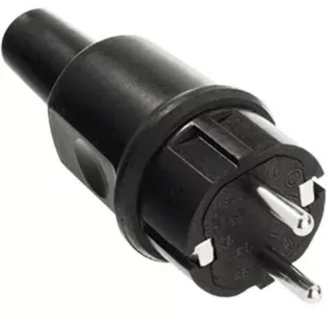 Bachmann 913.173 Schutzkontaktstecker Gummi, Silikon  250 V Schwarz IP44