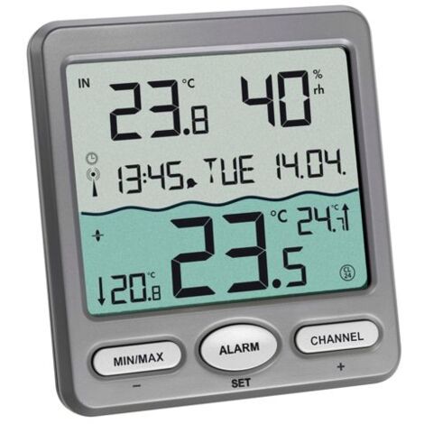 TFA Dostmann VENICE Funk-Pool-Thermometer Schwimmbecken-Thermometer Anthrazit 30.3056.10