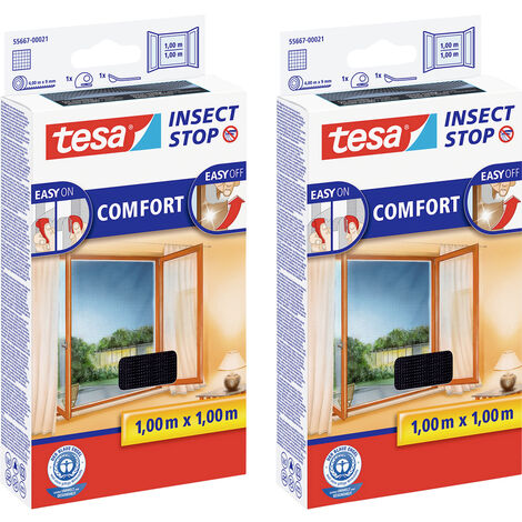 tesa COMFORT 55667-00500-00 Fliegengitter   (B x H) 1000 mm x 1000 mm Anthrazit 2 St.