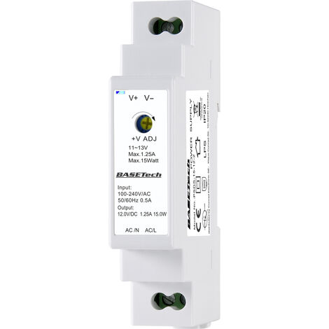 Basetech BT-2250247 Hutschienen-Netzteil (DIN-Rail) 12 V 1.25 A 15 W Anzahl Ausgänge:1 x Inhalt 1 (1/4)