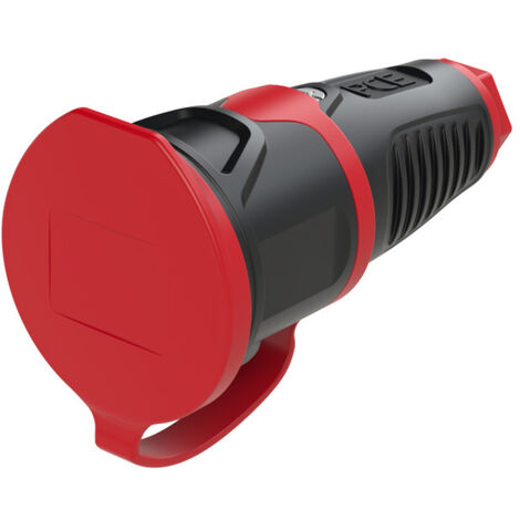 PCE Schutzkontaktkupplung TAURUS2 Gummi 2-polig mit Deckel IP54