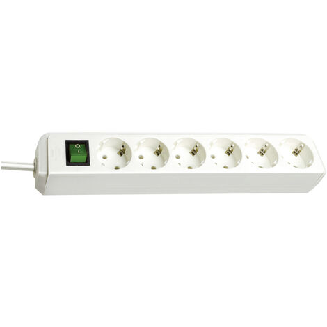 Eco-Line Steckdosenleiste mit Schalter 6-fach weiß 1,5m H05VV-F 3G1,5 (1/5)