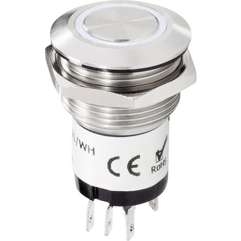 Renkforce RF-4707814 Klingeltaster 1fach Edelstahl, Weiß 24 V DC/ 2 A, 24 V AC/ 1 A