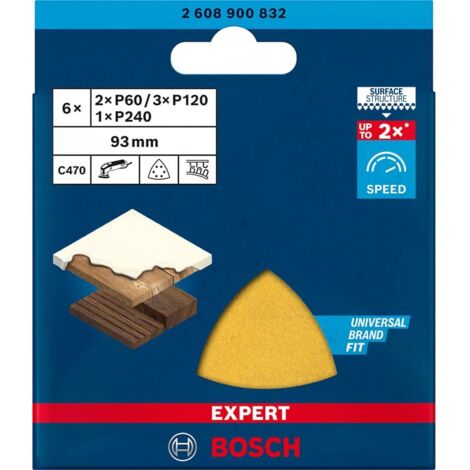 Bosch Accessories EXPERT C470 2608900832 Deltaschleifpapier-Set gelocht Körnung (num) 60, 120, 240