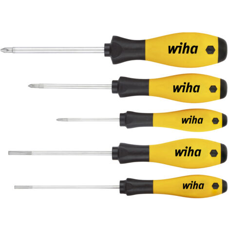 Wiha Schraubendreher Set SoftFinish® ESD (27252), 5 tlg., Schraubenzieher Satz für Elektroniker, Schraubwerkzeug für Verschrauben an elektrostatisch empfindlichen Bauteilen, Schlitz/ Phillips (1/2)