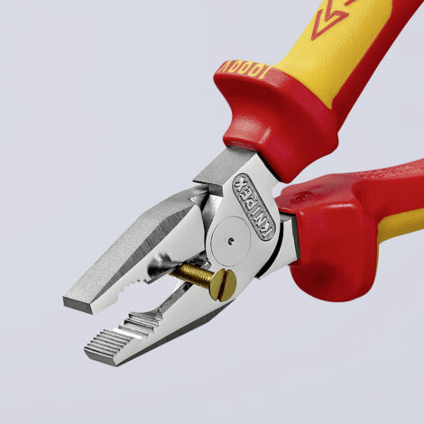 KNIPEX 02 06 180 Kraft-Kombizange isoliert mit Mehrkomponenten-Hüllen, VDE-geprüft verchromt 180 mm