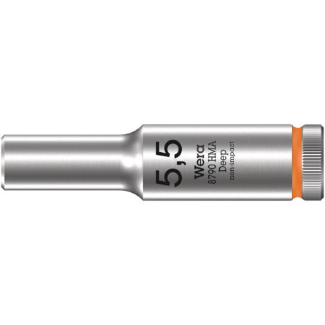 Wera 8790 HMA Deep Steckschlüsseleinsatz mit 1/4"-Antrieb, Ausführung: 5,5 x - x 50,0 x 8,6 x 11,8