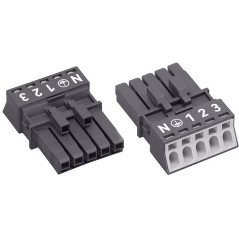WAGO 890-205 Netz-Steckverbinder WINSTA MINI Buchse, gerade Gesamtpolzahl: 4 + PE 16 A Schwarz 1 St.