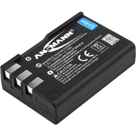 ANSMANN 5044133/05 A-NIK EN EL 9 Li-Ion Digicam Akku 7,4V/1100 mAh für Nikon Foto Digitalkamera | Mobile Energy