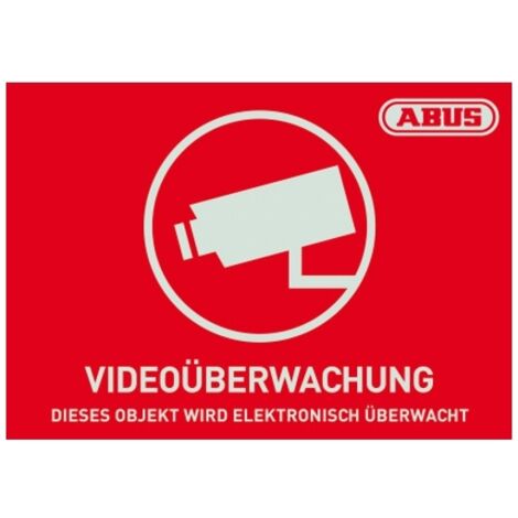 ABUS AU1421 Warnaufkleber Videoüberwachung mit ABUS Logo 74x52,5 mm
